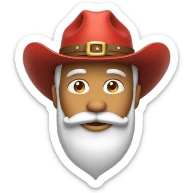 Santa Claus wearing a cowboy hat sticker
