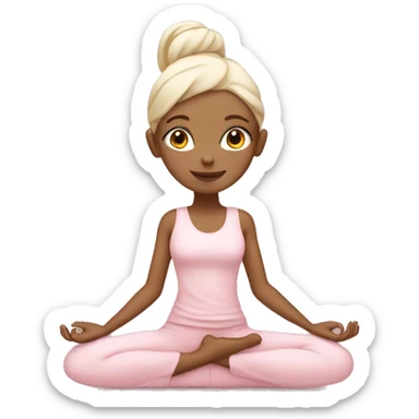 White yoga girl light pink clothes  sticker