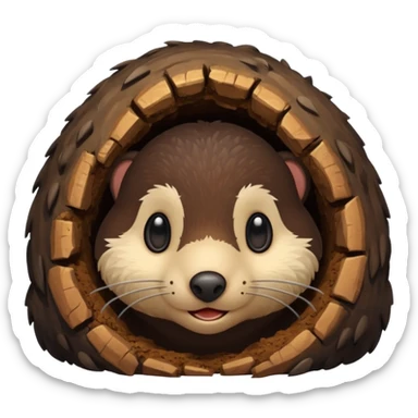 Mole coming out of a hole sticker