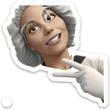 realistic maid with white gloves sticker