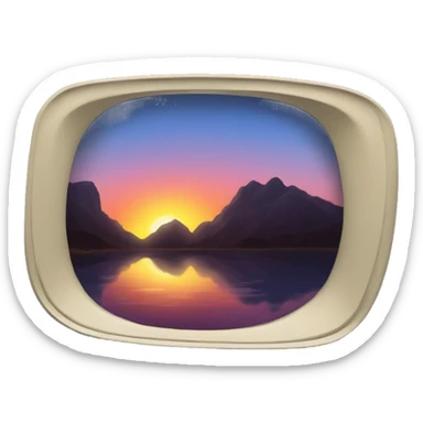 Sunset from a miror car sticker