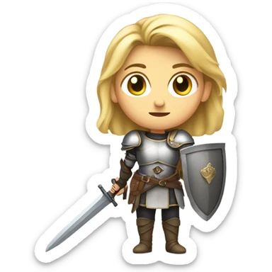blonde girl with sword portrait sticker