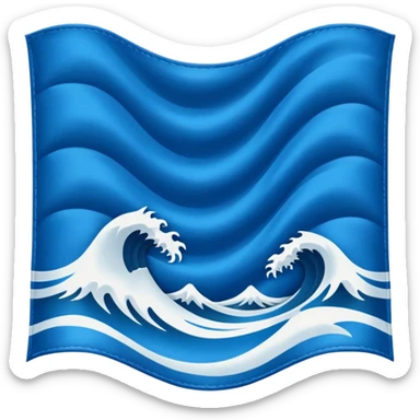 Wave Banner — blue cloth + white crest sticker