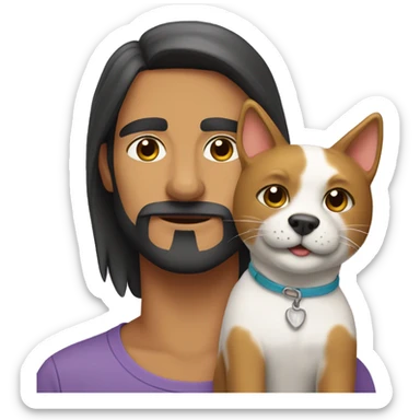 Perro peleandose con un gato sticker