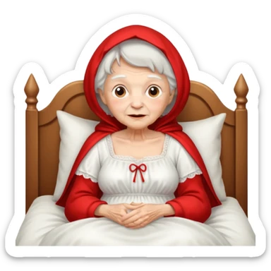 The grandmother in the fairy tale Little Red Riding Hood sticker