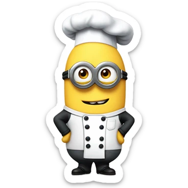 Despicable me character chef mega minion sticker