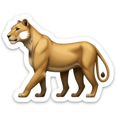 a lioness's silhouette sticker