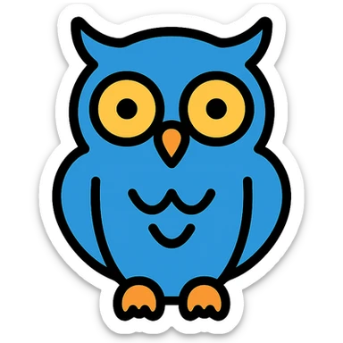 blue owl sticker