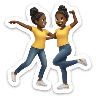 Two 17 years girls are dancing  sticker