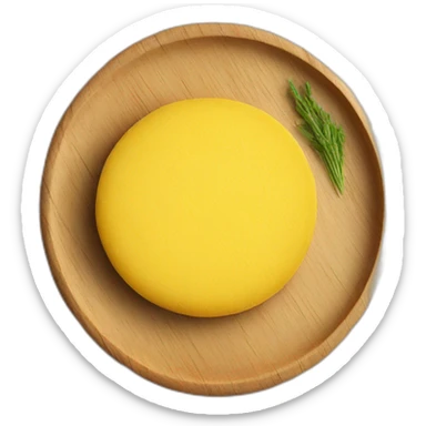 Polenta in round wood plate sticker