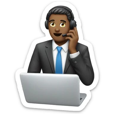 callcentre agent disconnected phone call sticker