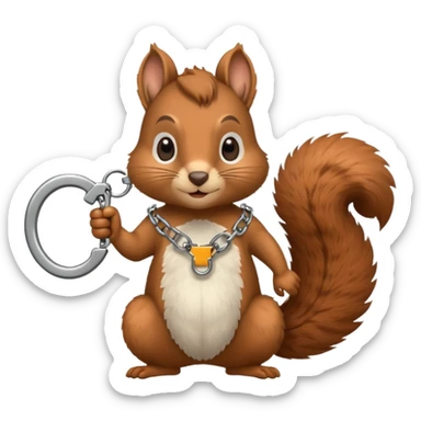 Squirrel in handcuffs, arrested sticker