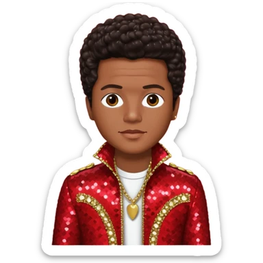 Bruno Mars with Dark Brown Hair, Red Sequin Outfit sticker