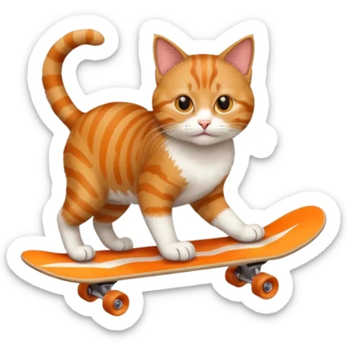 CAt skateboarding  sticker