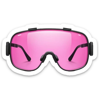 protective welding glasses with pink lenses, frameless design, safety eyewear sticker