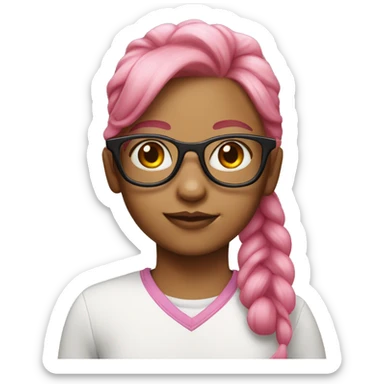 Girl named Sophia with glasses and pink hair sticker