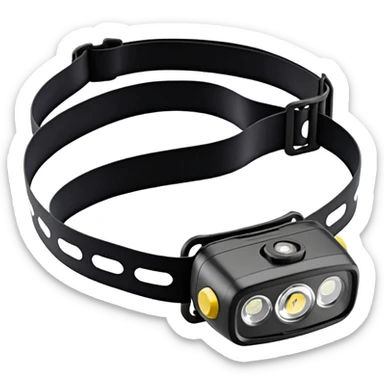 emoji of Black Diamond Spot 400R style headlamp, rectangular light, black casing, hint of adjustable strap, clear recognizable emoji format sticker