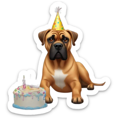 bullmastiff birthday sticker