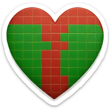 Just a simple Christmas heart with red and green tiles sticker