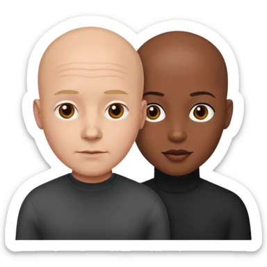Bald white guy black girl sticker