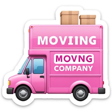 Pink moving van sticker