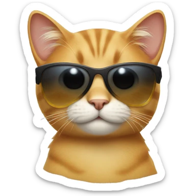 Cat with sunglasses sticker