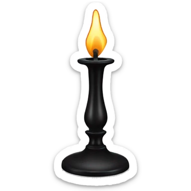 Black Candlestick with candle sticker