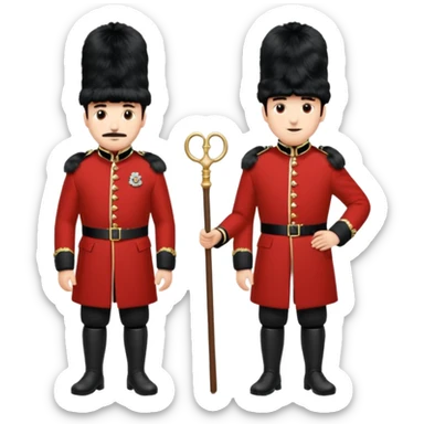two male british guards sticker