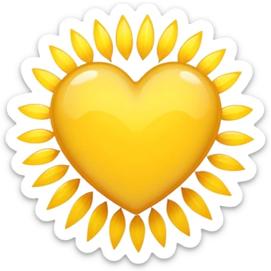 yellow heart with a sunburst pattern sticker