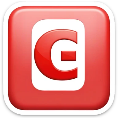 capital letter C, displayed on a red square background with rounded corners sticker
