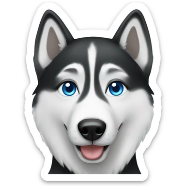 Black and white husky with blue eyes sticker