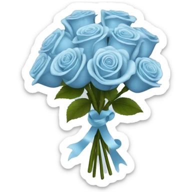 Light blue rose bouquet  sticker