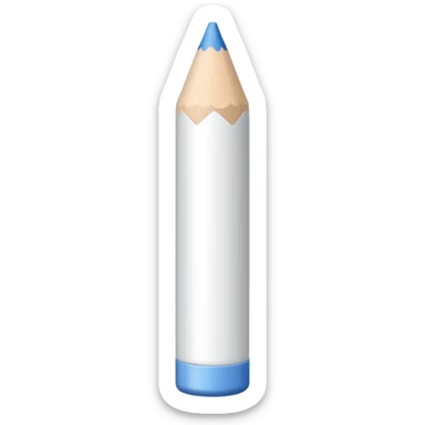 white colored pencil with a sharp tip sticker