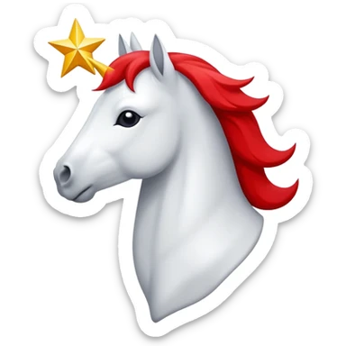 Cavalo vermelho com uma estrela branca nas testa  sticker