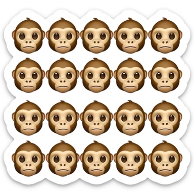 evolution sequence of creatures from fish to ape to human, apple emoji style sticker