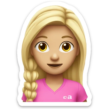 Tennis blonde girl in pink with long hair sticker