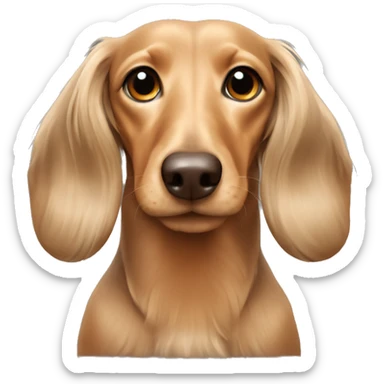 Beige color long hair dachshund sticker