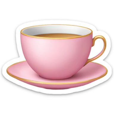 Fancy pastel pink teacup sticker