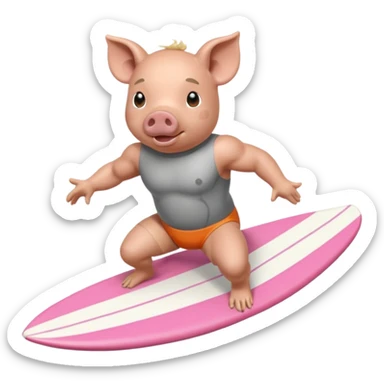 Pig surfing  sticker