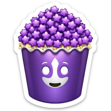 Glitter purple popcorn sticker