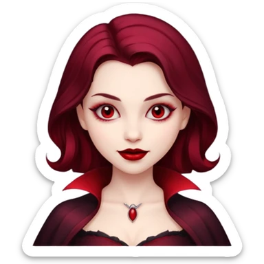 Girl vampire with a seductive smile sticker
