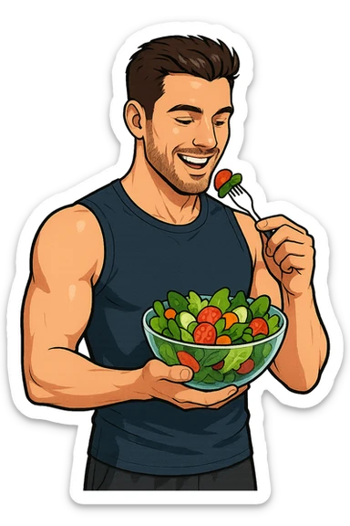 UOMO FITNESS CHE MANGIA INSALATA sticker