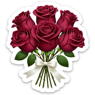 Maroon rose bouquet  sticker