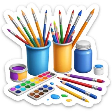 different art supply sticker