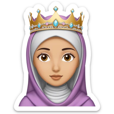 Hijab girl wearing a tiara  sticker
