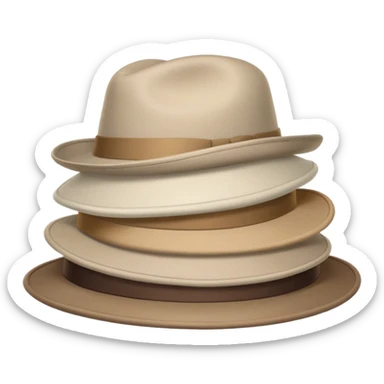 Pile of 5 neutral colored hats sticker