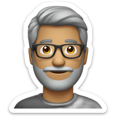 hombre de 36 años con pelo corto gris oscuro y gafas  sticker