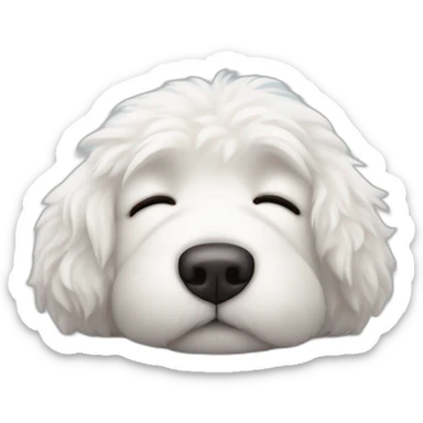 Fluffy white dog sleeping face sticker