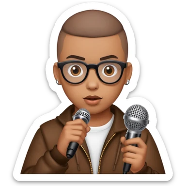 Bad Bunny with microphone sticker