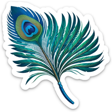 Single pintresty Peacock feather sticker